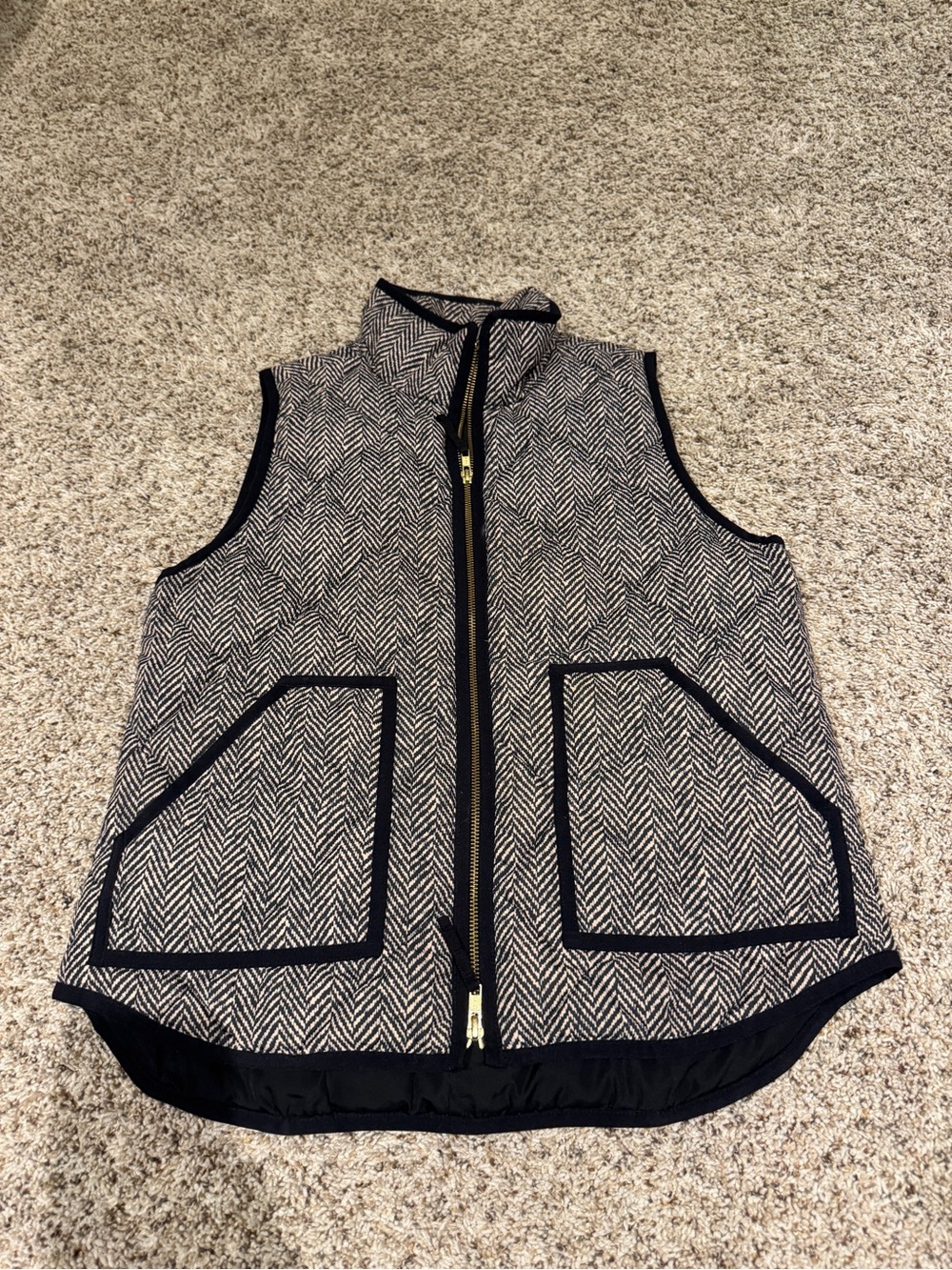 Herringbone Quilted Zip Front Vest - Picture 1 of 2